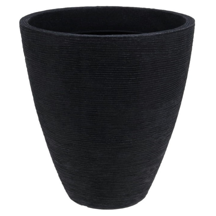 Ghiveci decorativ Koopman, antracit, 39x42cm, rotund, pentru interior si exterior