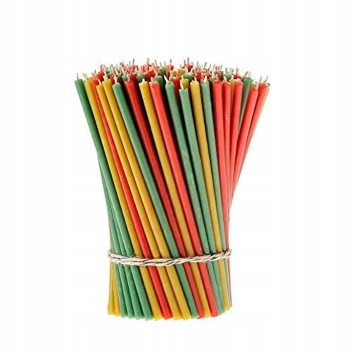 Комплект от 150 свещи от пчелен восък, 3 цвята, 16,5 см