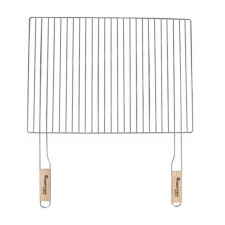 Gratar cu maner din lemn Floraland, 54x62cm, cromat