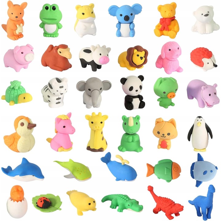 Set 35 Radere in Forma de Animal, Fara Marca, Dimensiuni Universale, Materiale Sigur pentru Copii