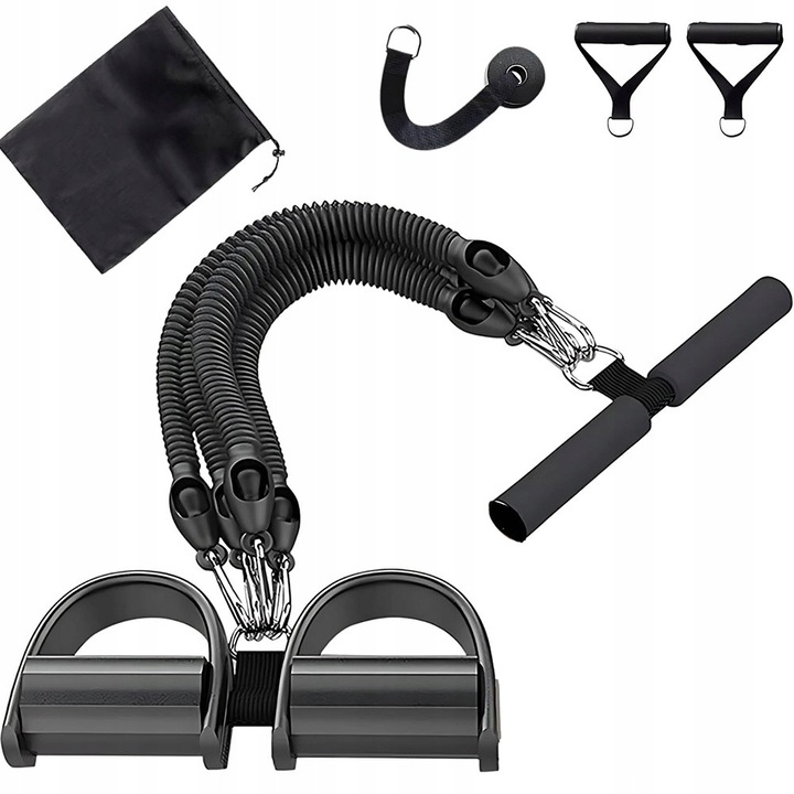 Set 4 benzi elastice pentru exercitii, fitness, multicolor