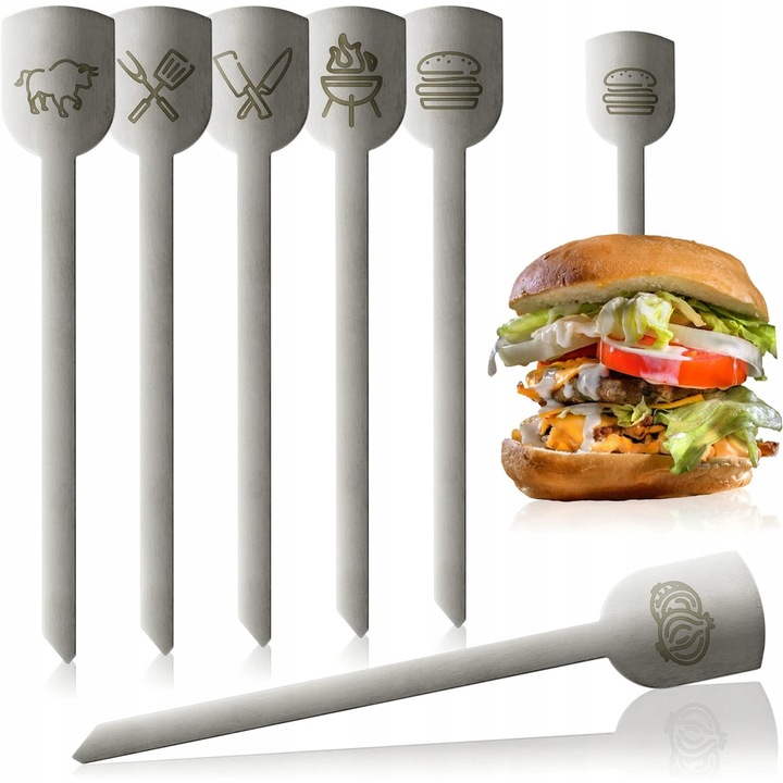 Set 6 frigarui pentru burgeri, inox, 19cm
