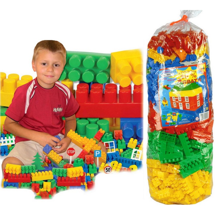 Set de constructie QULKI, 500 elemente, multicolor, 28mm, 60x26cm