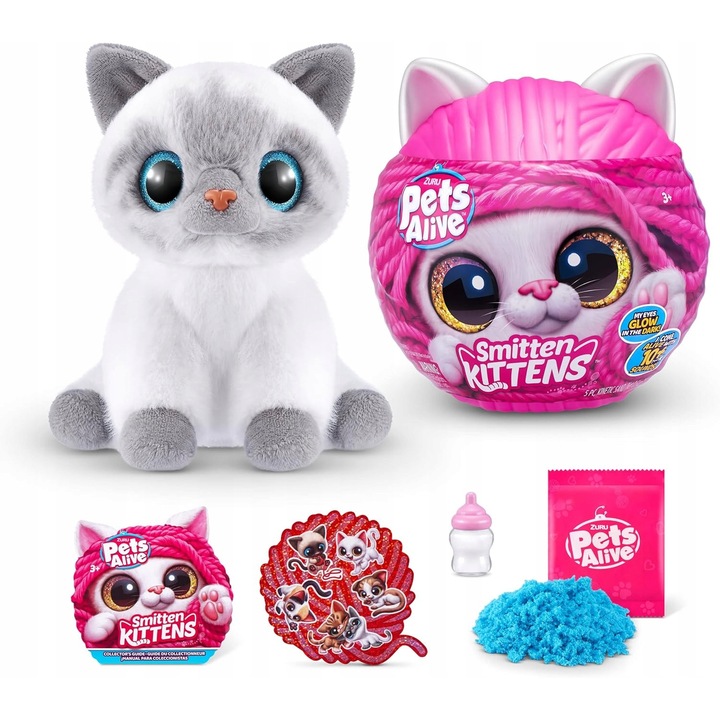 ZURU Pets Alive Smitten Kittens Bonnie interaktív készlet, hanghatásokkal, többszínű, 3 éves kortól