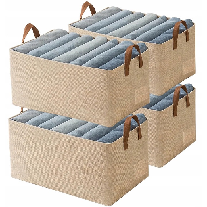 4 tárolódoboz, bézs