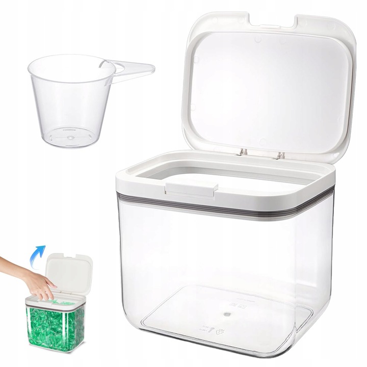 Mosószeres kosár 45L fedéllel, átlátszó, otthonra és irodába