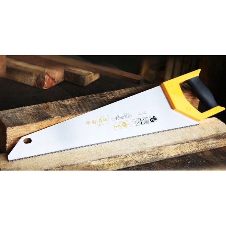 Pila manuala Augusta 500 mm pentru lemn si PVC, cu maner ergonomic, din otel C75
