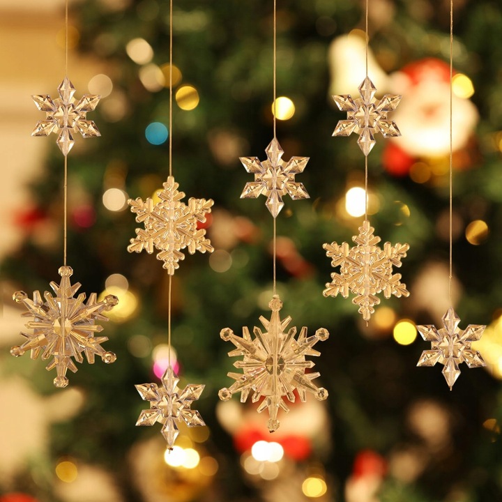 Set 35 Globuri de Craciun Acrilice, Transparent