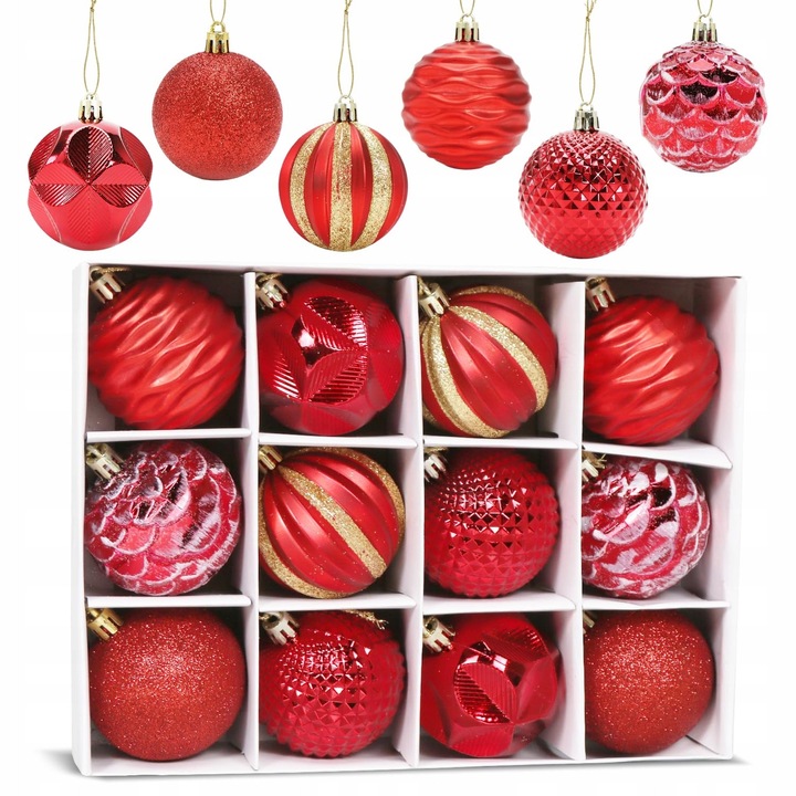 Set globuri de Craciun 12 bucati