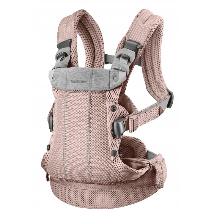 Marsupiu BabyBjorn Harmony, 3D, roz, 0-3 ani, 3,2-15 kg