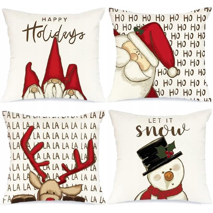 Set 4 Poszewki Decorative 45x45 cm, ALINK, Bozonarodzeniowe, Poliester, Multicolor