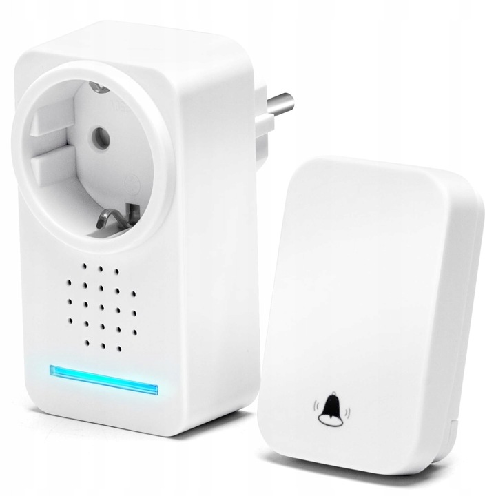 Sonerie electrica Aigostar, fara baterii, 30 sunete, LED, alb