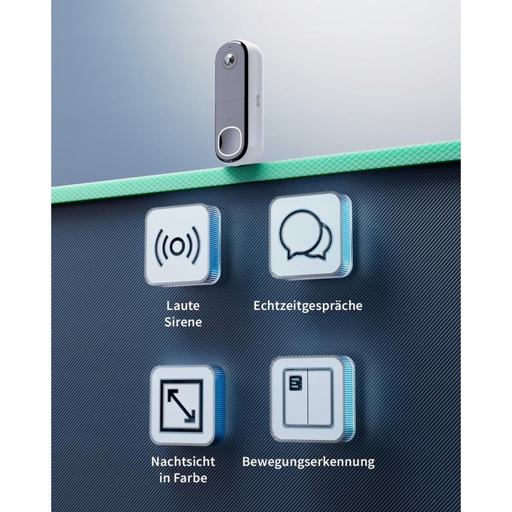 Sonerie Video Wireless Arlo HD 1080p, Senzatie de Miscare, Audio Bidirectional, Alb