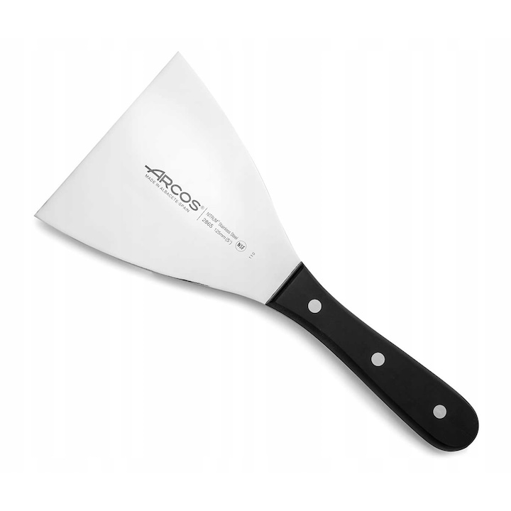 Spatula bucatarie Arcos, serie Universal, inox Nitrum, 15x8cm, maner POM, neagra