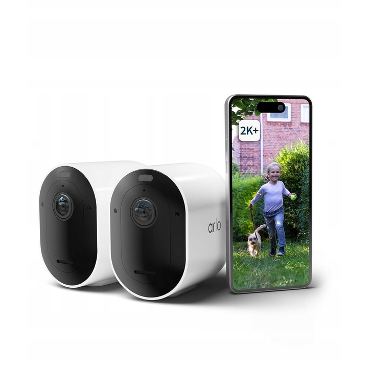 Camera de supraveghere Arlo Pro 5 2K, set 2 camere, alb, 52x78,4x89mm