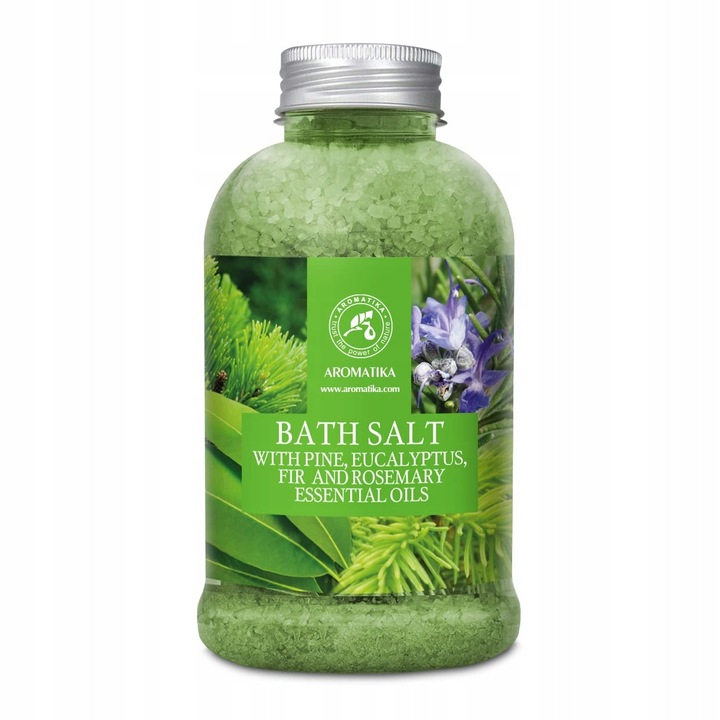 Sare de baie Aromatika 600g cu uleiuri esentiale de pin, eucalipt, brad si rozmarin, relaxare, wellness