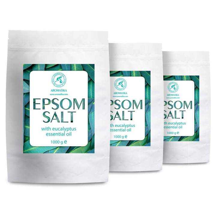Sare de baie Epsom cu ulei esential de eucalipt 3kg, Aromatika, ingrijire corp