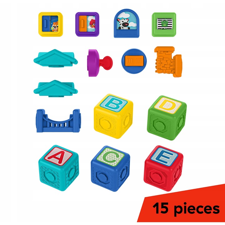 Конструктор Baby Einstein, 15 части, многоцветен, 6 месеца+