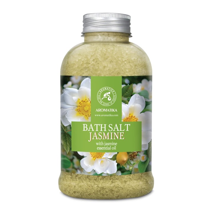 Sare de baie cu ulei esential de iasomie 600g, Aromatika, aromaterapie, relaxare, ingrijire pielii