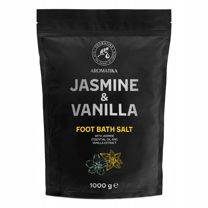 Sare de baie pentru picioare Aromatika, jasmin si vanilie, 1000g, ingrijire naturala, relaxare