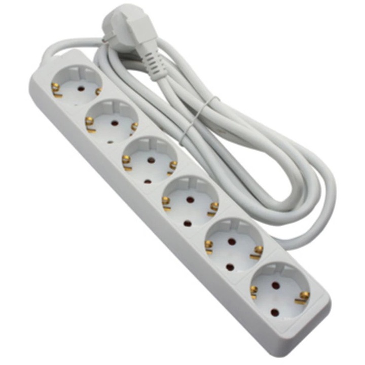 Prelungitor STROHM 5948833066426, 6 prize Shucko, 3m, alb