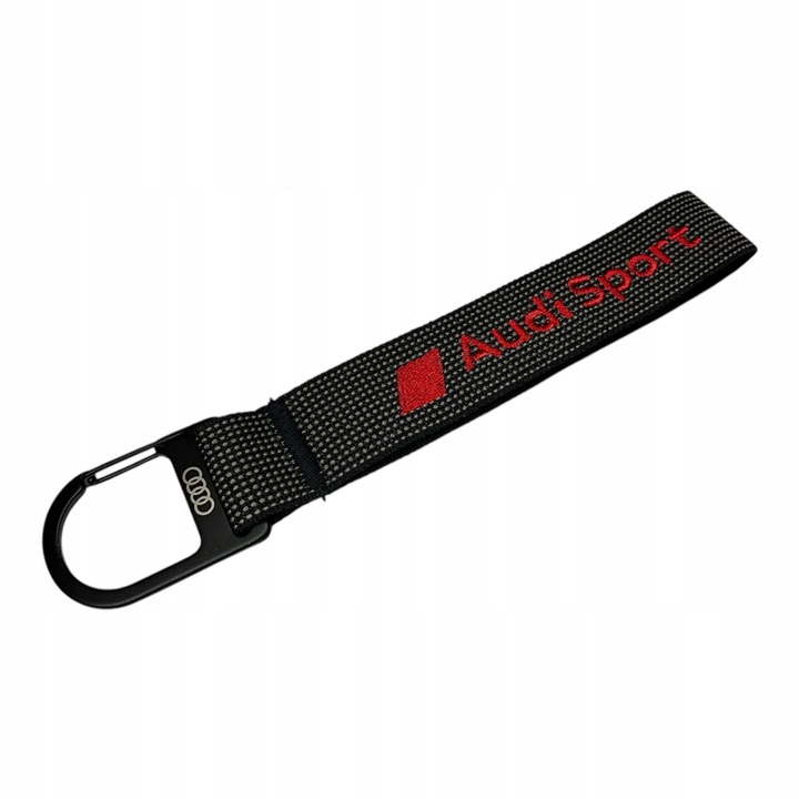 Breloc auto, negru/rosu, 15x2cm, cu logo Audi Sport