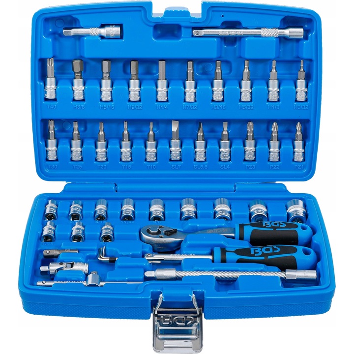 Set chei nasodate BGS, 46 piese, 6,3 mm, in valiza plastica