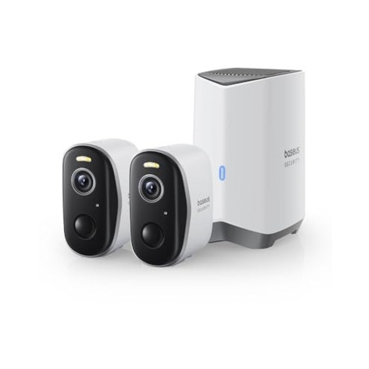 Външна камера за наблюдение Baseus N1, 2K HD, 145°, IP67, нощно виждане, комплект от 2 камери