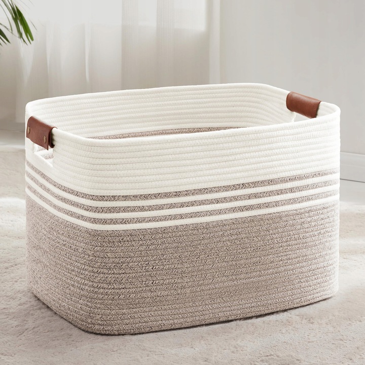 Cos pentru rufe 86L cu manere pentru depozitarea hainelor si jucariilor, multicolor