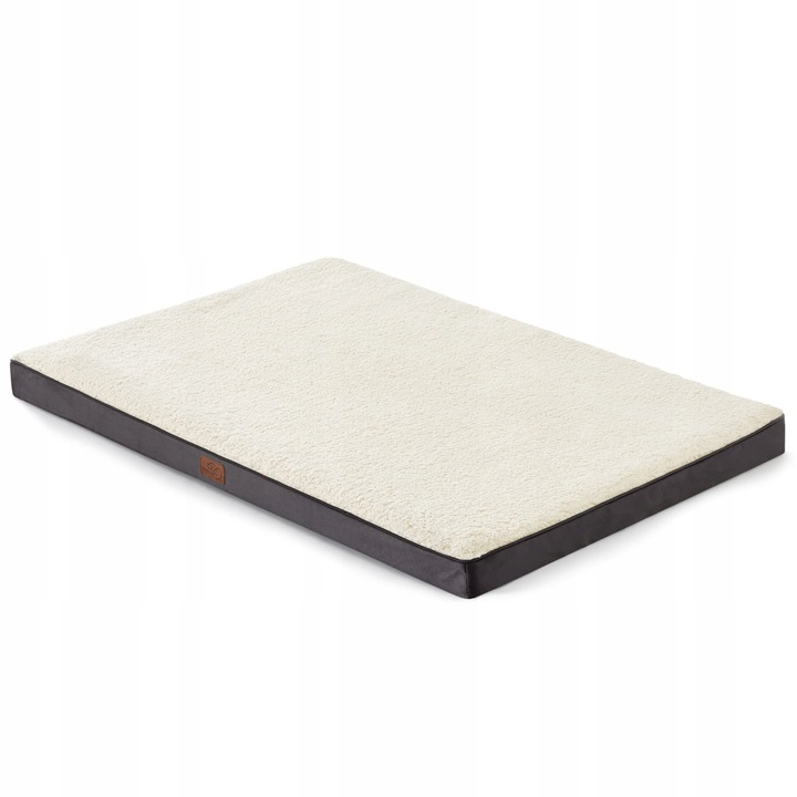 Culcus ortopedic pentru caini mari, Bedsure, 112x81x7.6cm, gri, design inteligent, material de calitate