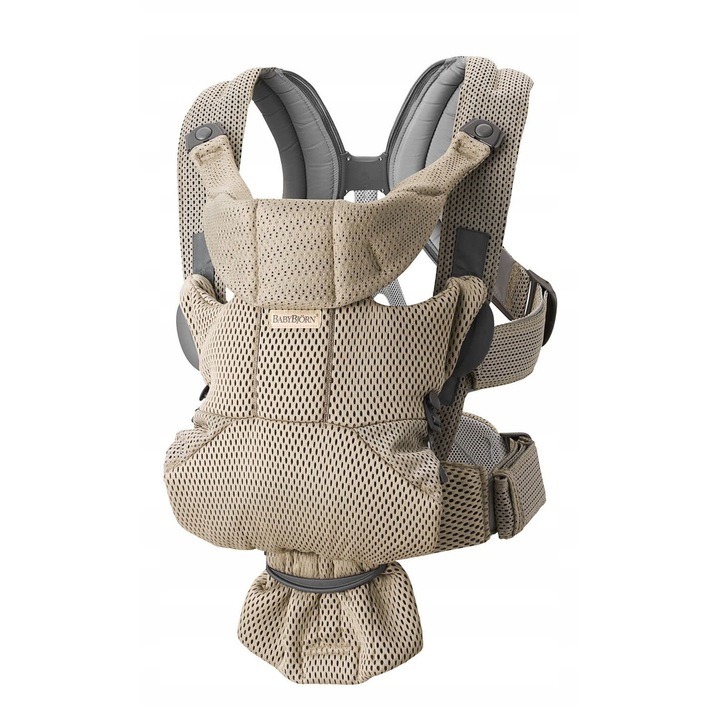 Marsupiu BabyBjorn Move, 3D-Mesh, gri-bej, 1 set