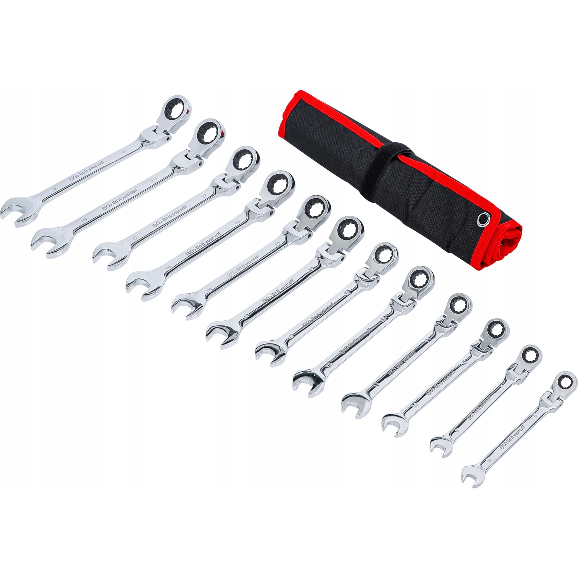 Set chei cu nasuri BGS, 12 piese, 8-19 mm, capete flexibile