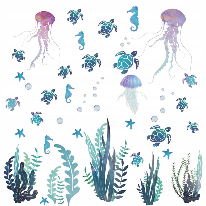 Set 2 Stickere Decorative Zolwii Marii pentru Baie, PVC, 28,5x90cm, Multicolor