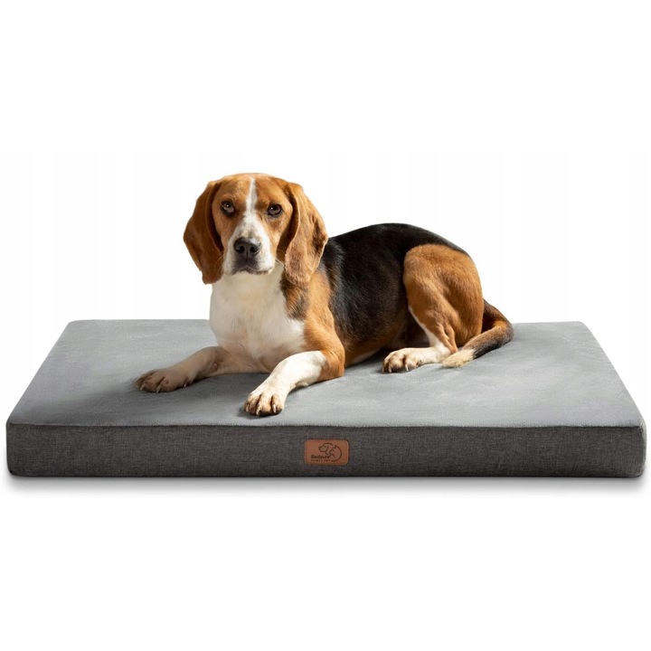 Ортопедична подложка за кучета, Bedsure, XL 104x74x9см, сива, с противоплъзгаща основа