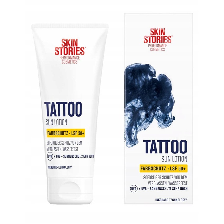 Skin Stories fényvédő balzsam, SPF 50+, 100 ml, tetoválásokhoz, vegán formula, 5,6x4,4x15,5 cm