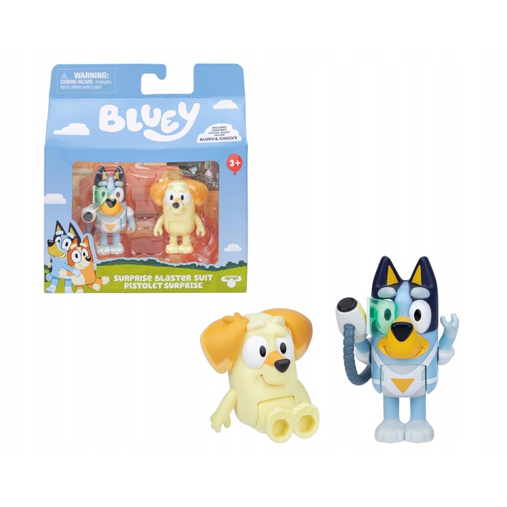 Figurine Bluey, set 2 figurine surpriza, prieteni, colorate, pentru copii