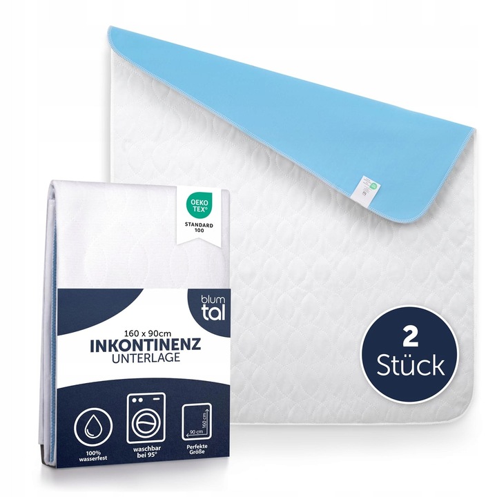 Patura protectoare Blumtal, 160x90 cm, set 2 bucati, alb, 100% waterproof