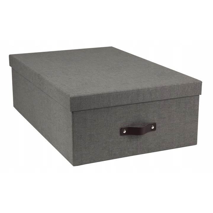 3 db Bigso tárolódoboz készlet, szürke, 29,5x22,5x15cm és 47x31x15,5cm