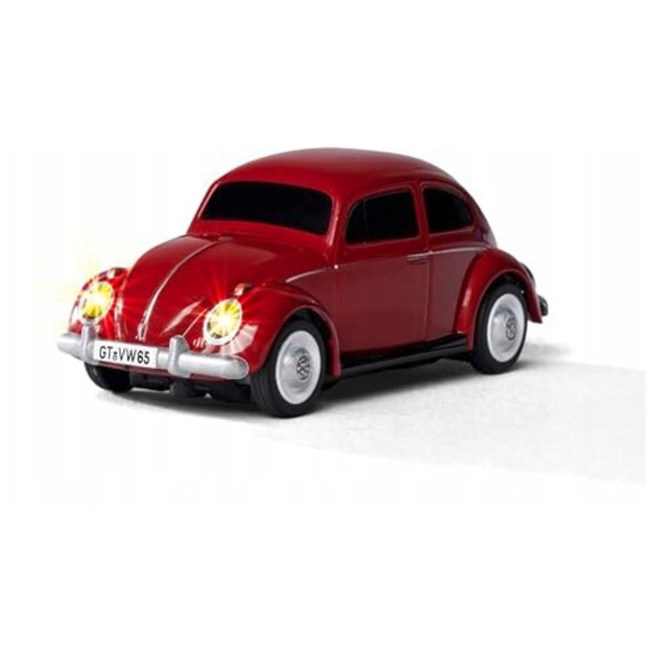 Masinuta RC Volkswagen Beetle 1:87, Carson, rosu, 45 minute autonomie, iluminare LED