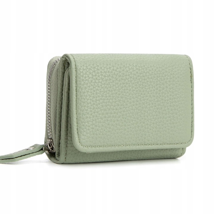 Дамски портфейл, зелен, 10x8x4см