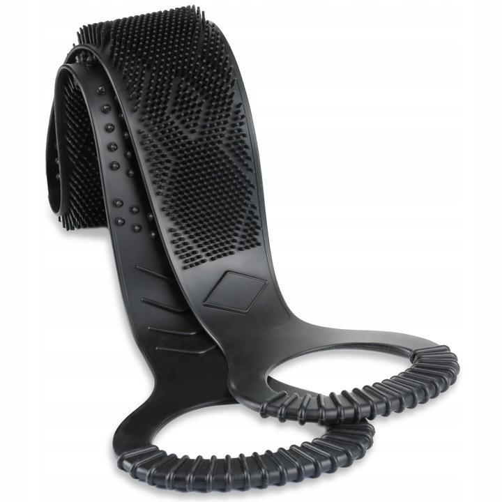 Fürdőszivacs, 90 cm, nyújtható, szilikon, fekete, szett