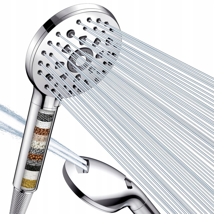 Culoare de dus Digiroot, 5 moduri de jet, argintie, set