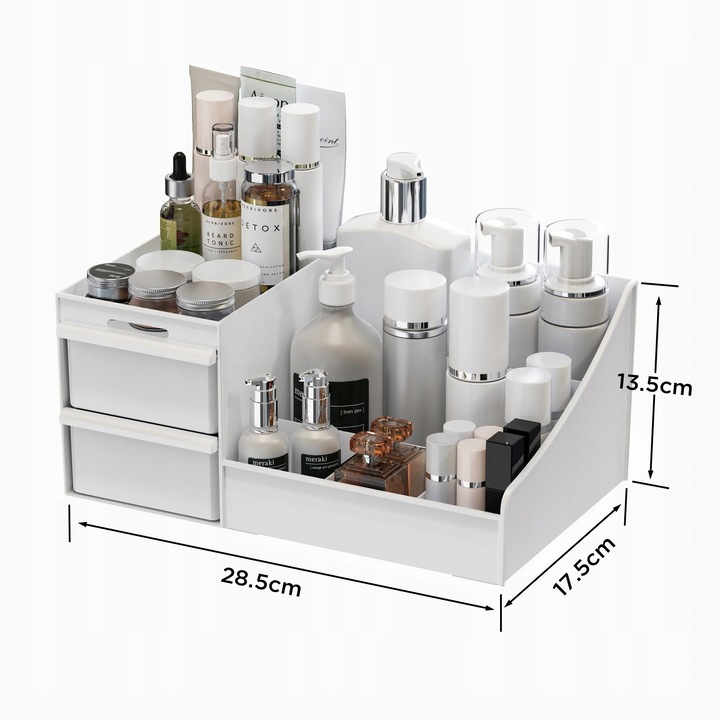 Organizator cosmetic DancesCat cu 7 compartimente si 2 suflada, multicolor, 30x15x20cm