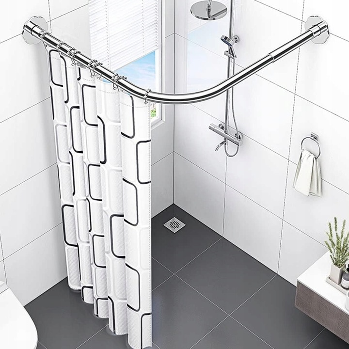 Bara de dus, 70-95cm, din inox, reglabil, pentru baie