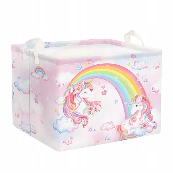 Cutie de depozitare pentru jucarii, 36L, roz, unicorni, 40x30x30 cm