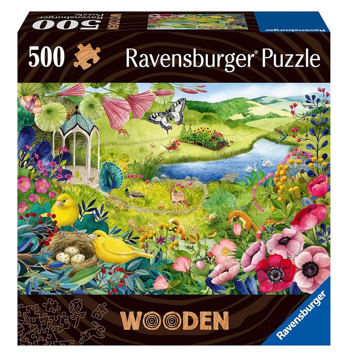 Puzzle din lemn Ravensburger 500 elemente, multicolor, 4mm grosime