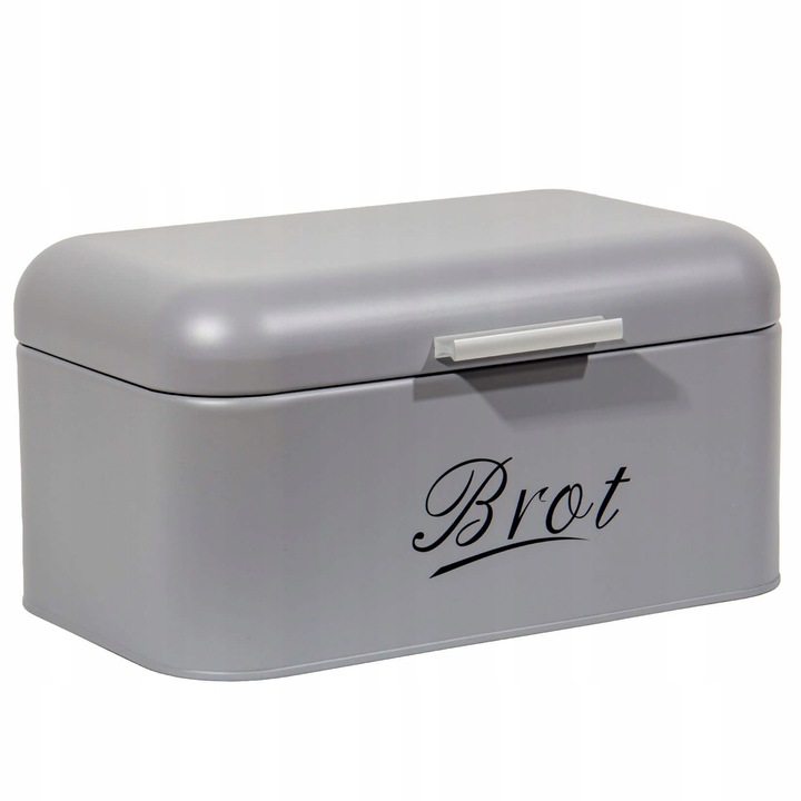 Theo&Cleo ételdoboz, fém, retro design, szürke, 43x23x17cm