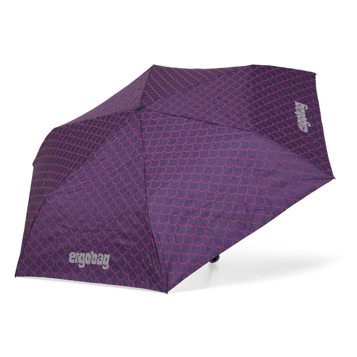 Gyermek esernyő, Ergobag, lila, 90 cm, fényvisszaverő