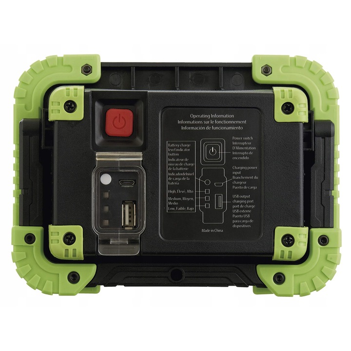 LED работна лампа, EMOS, 1000lm, 3 режима, IP44, черно-зелено