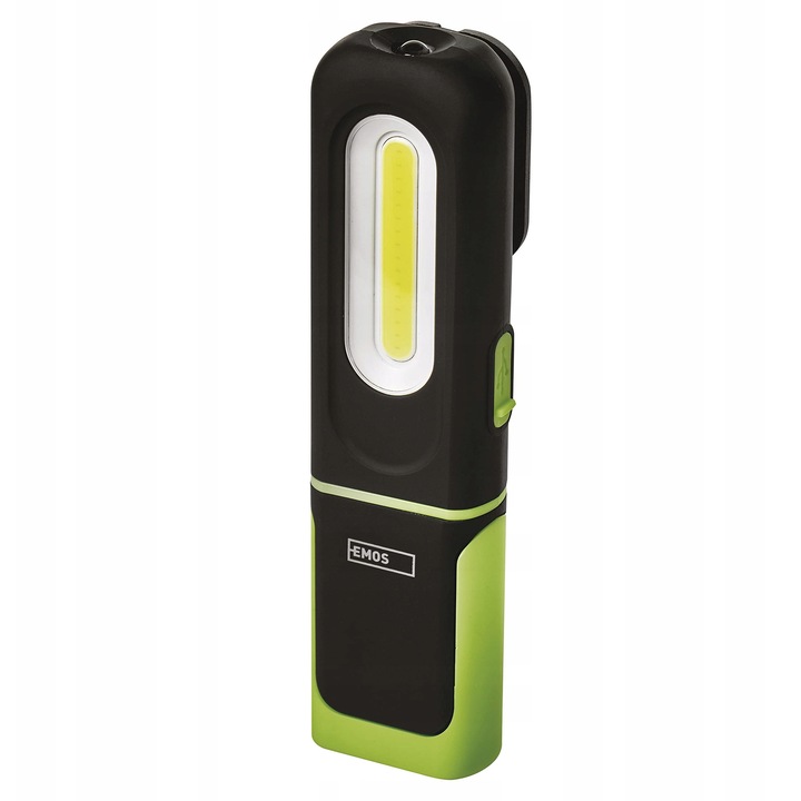 LED работна лампа, EMOS, 300lm, водоустойчива, черно-зелена, с акумулатор